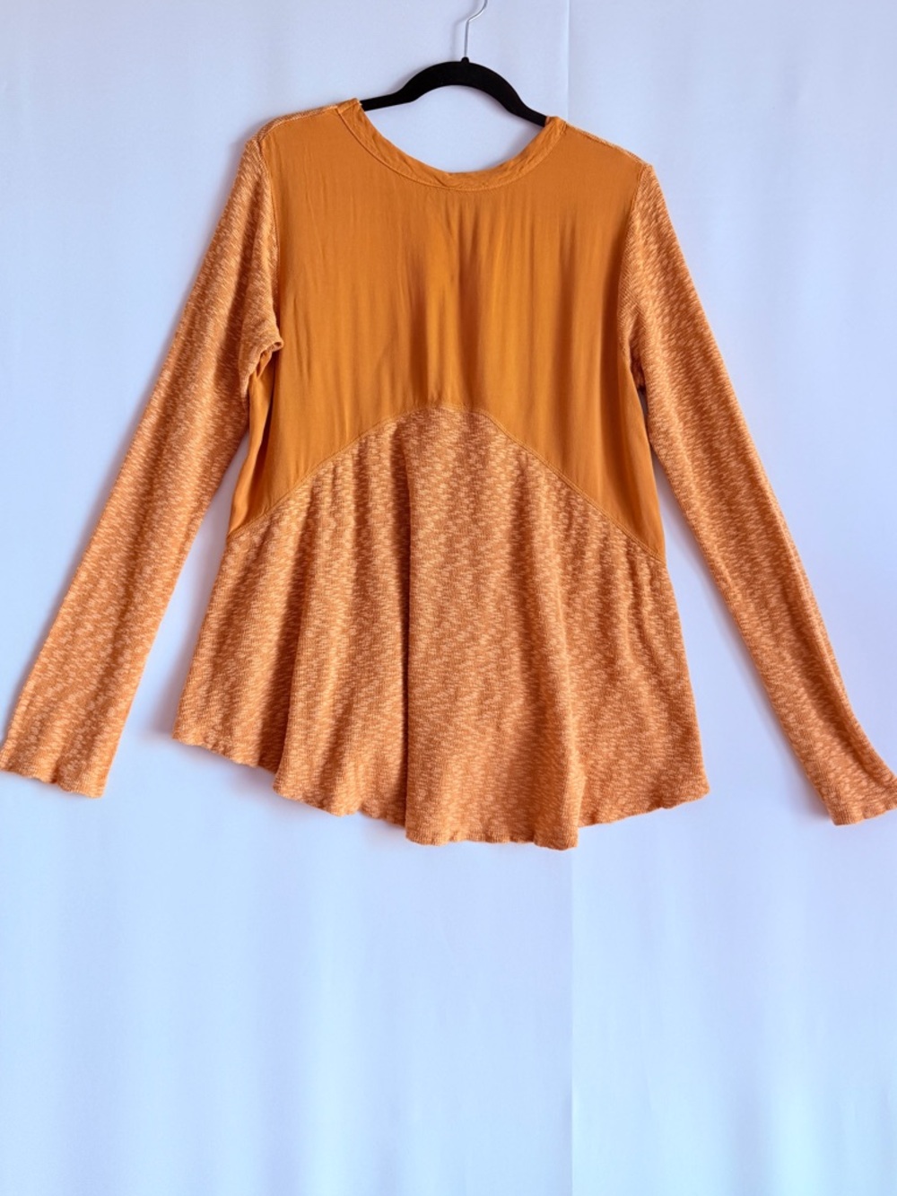 Left of Center Anthropologie Orange Peplum Tunic Top Medium – Made in USA M